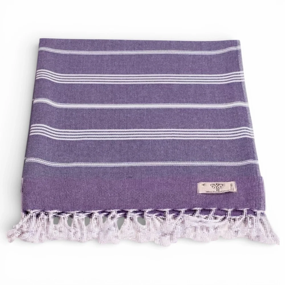 Smyrna Purple Turkish Cotton Beach Towel New